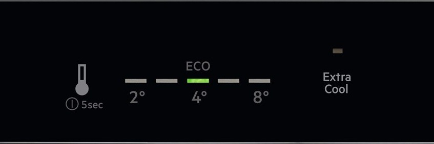 Chladnička AEG série 6000 NSK6D181ES sivá LED displej chladničky AEG NSK6D181ES séria 6000″ width=