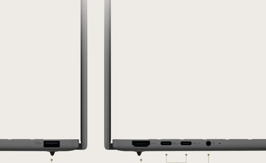 Detail konektorovej výbavy notebooku ASUS Zenbook A14