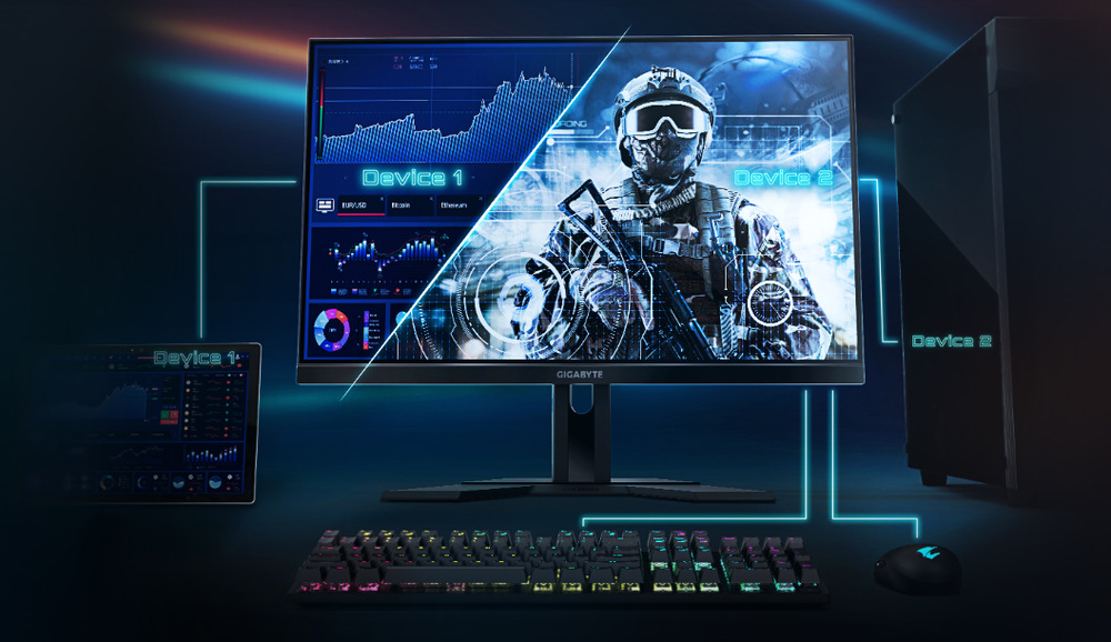 Herný monitor GIGABYTE M27Q2 QD čierny GIGABYTE M27Q2 ponúka aj technológiu KVM