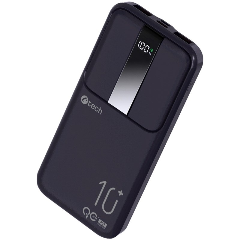 Powerbank C-Tech 10000 mAh, Li-Pol, 22,5W, USB-C/USB-A/micro USB čierna Powerbank C-Tech 10000 mAh, Li-Pol, 22,5W, USB-C/USB-A/micro USB čierna