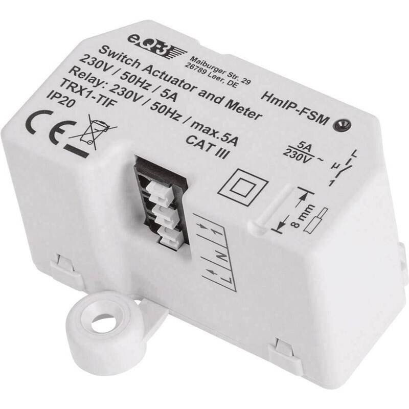 Spínač Homematic IP spínací akčný člen s meraním - 5A, skrytá montáž