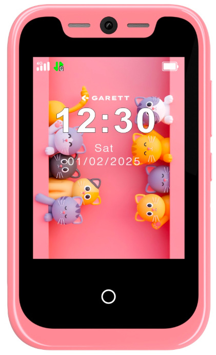 Mobilný telefón Garett Smartphone OneKid ružový Predná strana detského telefónu Garett OneKid s 2,8-palcovým IPS LCD displejom