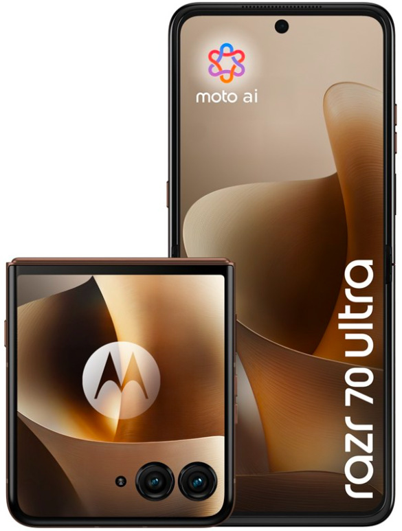 Mobilný telefón Motorola Razr 70 Ultra 5G 16 GB/512 GB v hnedej farbe so skladacím prevedením
