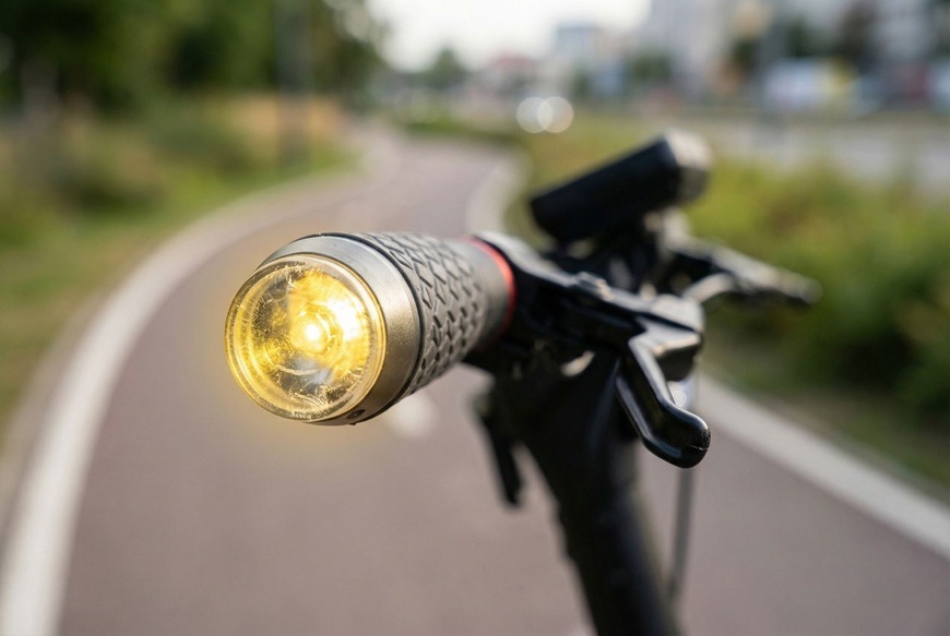Elektrická kolobežka Sencor SCOOTER X70 čierna Detail predného LED svetla elektrickej kolobežky Sencor SCOOTER X70 pre bezpečnú jazdu za zníženej viditeľnosti.