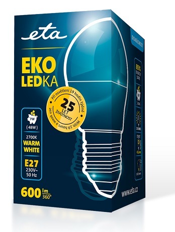 LED žiarovka ETA EKO LEDka mini globe 7W, E27, teplá biela Žiarovka ETAG45W7WW01