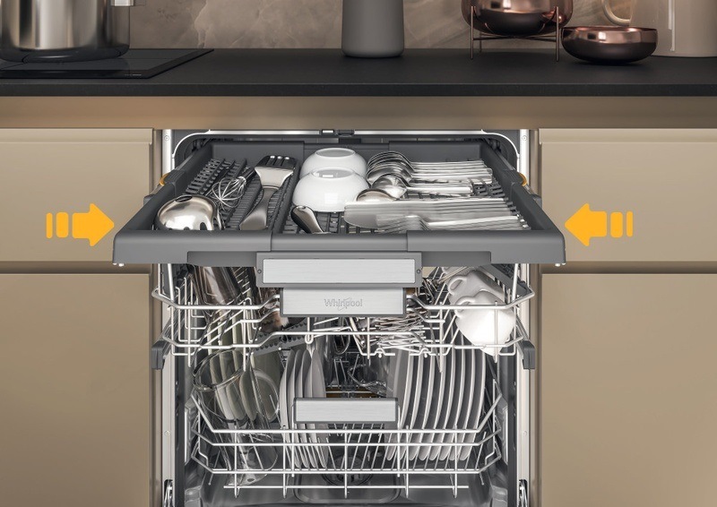 Umývačka riadu Whirlpool WH7IPC15BM60 MaxiSpace. Umývačka riadu 60 Whirlpool WH7IPC15BM60, vstavaná, flexibilná tretia zásuvka