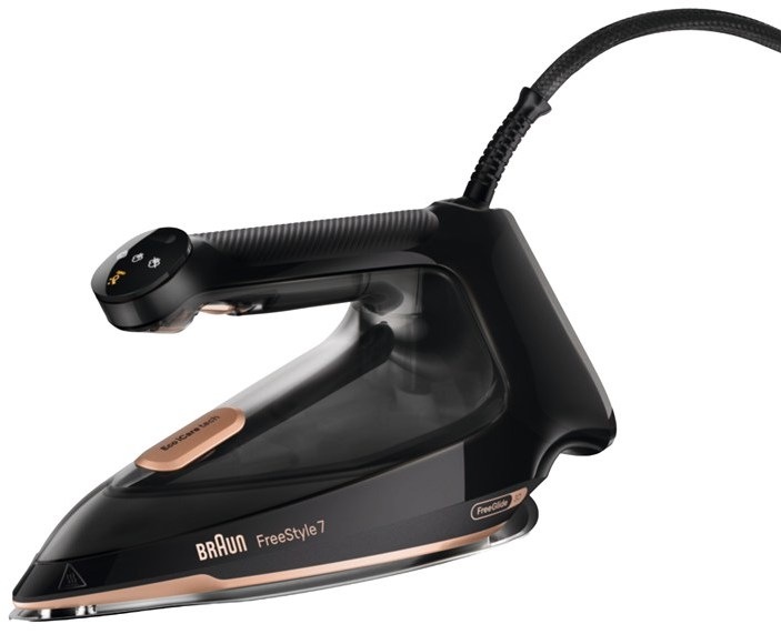 Braun FreeStyle 7 naparovacia žehlička čierna/medená detailný pohľad na dizajn a ergonomickú rukoväť