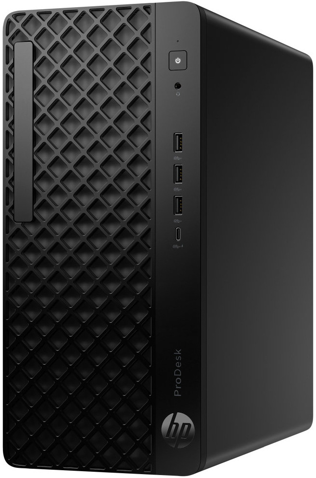 Stolný počítač HP ProDesk 4 Tower G1i AI čierny Pohľad šikmo z boku na elegantný stolný počítač ProDesk 4 Tower G1i AI