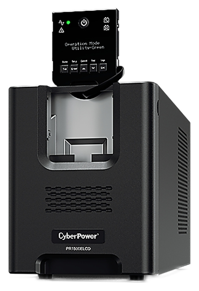 Záložný zdroj CyberPower Professional Tower LCD 1500VA/1350W čierny Cyber Power Systems Professional Tower má odnímateľný LCD displej