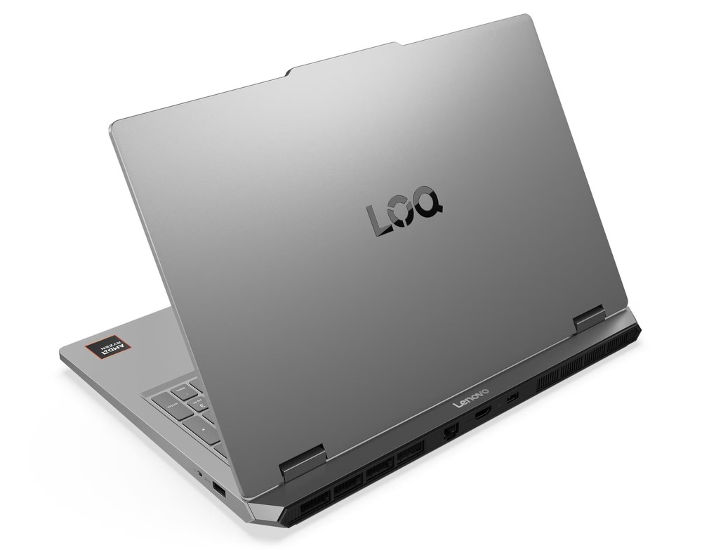 Pooterený notebook Lenovo LOQ Essential 15ARP11 zozadu