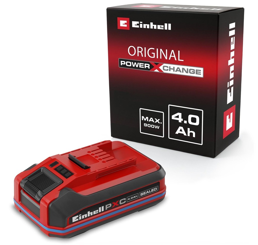 Akumulátor Einhell 18V 4,0Ah Power X-Change Plus SEALED Akumulátor Einhell je opatrený zapustenou rukoväťou