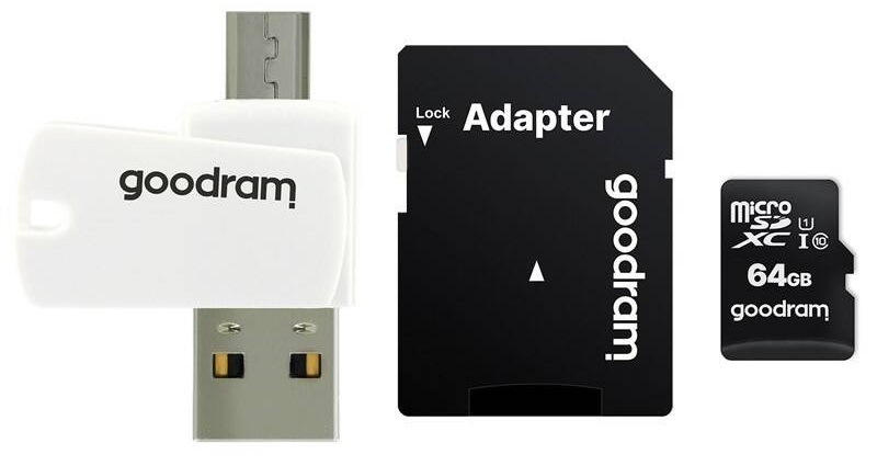 Pamäťová karta Goodram MicroSDXC 64GB 10 UHS I All in One + adaptér + čítačka