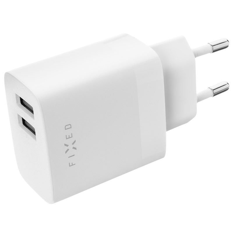 Nabíjačka do siete FIXED 17W Smart Rapid Charge, 2x USB biela