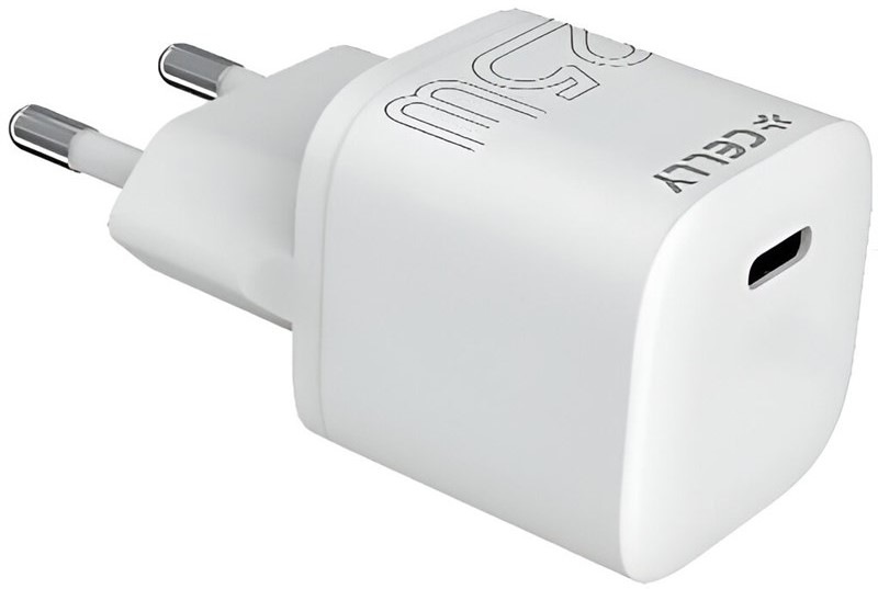 Nabíjačka do siete Celly Ultra Compact 1x USB-C, 25 W - biela