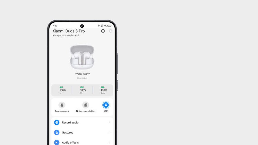 Slúchadlá Xiaomi Buds 5 Pro BT sivá
