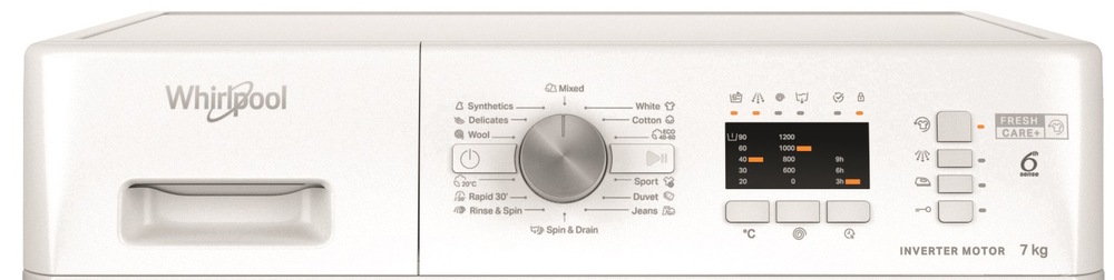 Práčka Whirlpool FFL 7269 W EE biela Práčka Whirlpool FFL 7269 W EE, ovládací panel