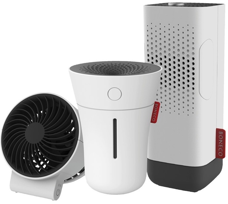 Súprava Boneco P50, U50 a F50 s čističkou, zvlhčovačom a ventilátorom v bielom prevedení