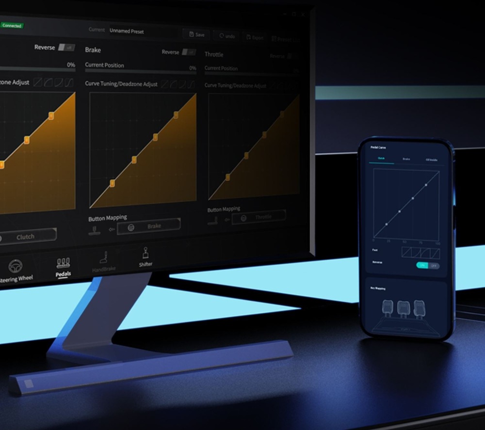 PXN PD HM Brake and Throttle umožňuje prispôsobiť nastavenia pomocou dodávaného softvéru