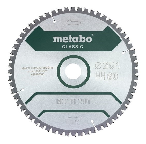 Pílový kotúč Metabo 254x30 60 FZ/TZ 5°neg 628285000