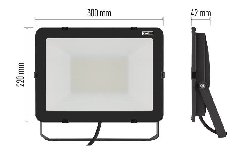 Reflektor EMOS INOVO 100W 11000LM IP65 NW - čierny