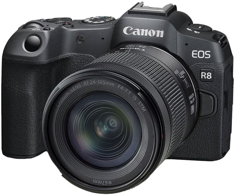 Bezzrkadlový fotoaparát Canon EOS R8, čierna farba