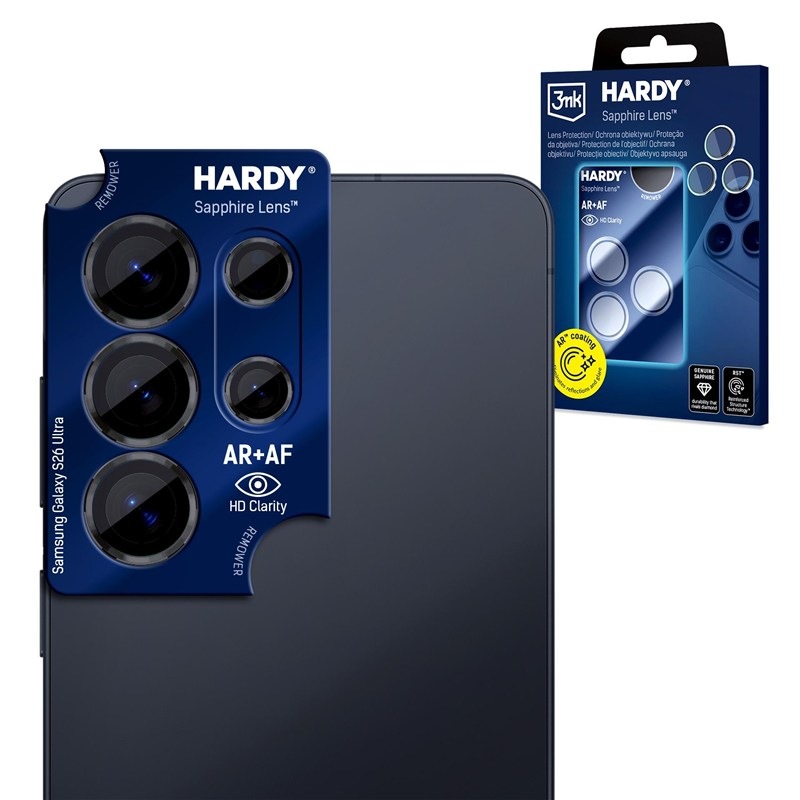 3mk HARDY Sapphire Lens zafírové na Samsung Galaxy S26 Ultra 5G, čierna