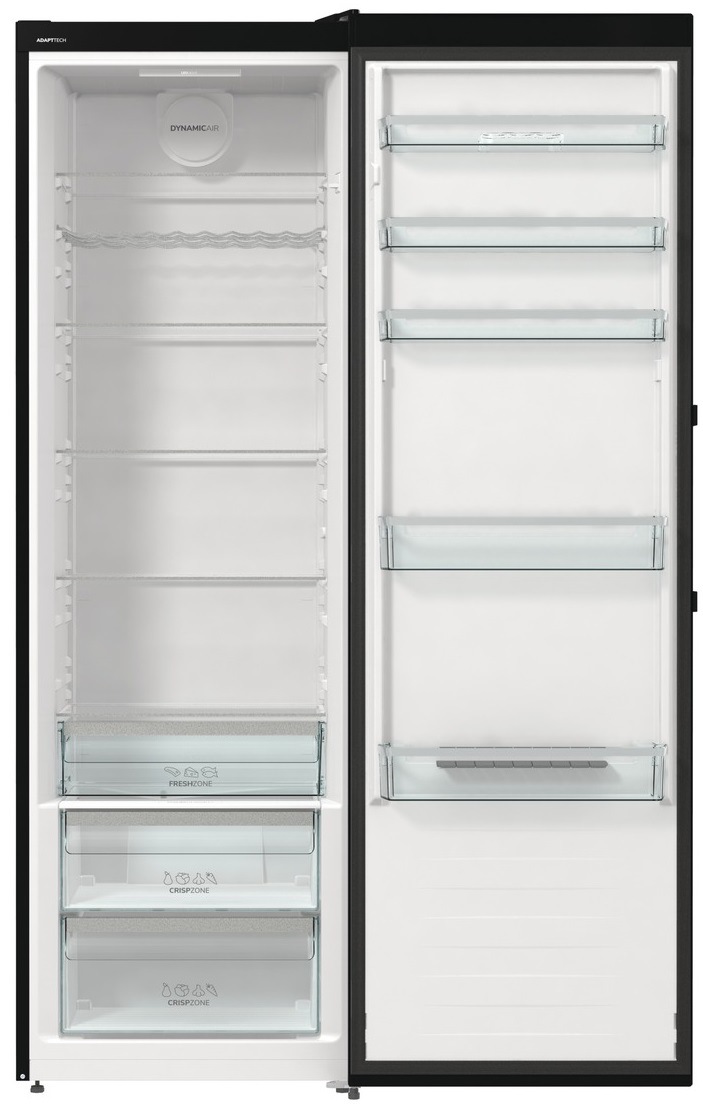 Voľne stojaca jednodverová chladnička Gorenje R619EABK6, čierna, EcoMode