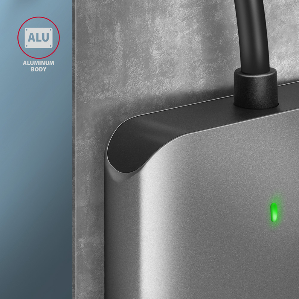 Čítačka pamäťových kariet Axagon Card Reader USB-C 3.2 Gen 1, 3-slot & lun SD/microSD/CF, UHS-II strieborná AXAGON CRE-S3C je vyrobená z matného hliníka