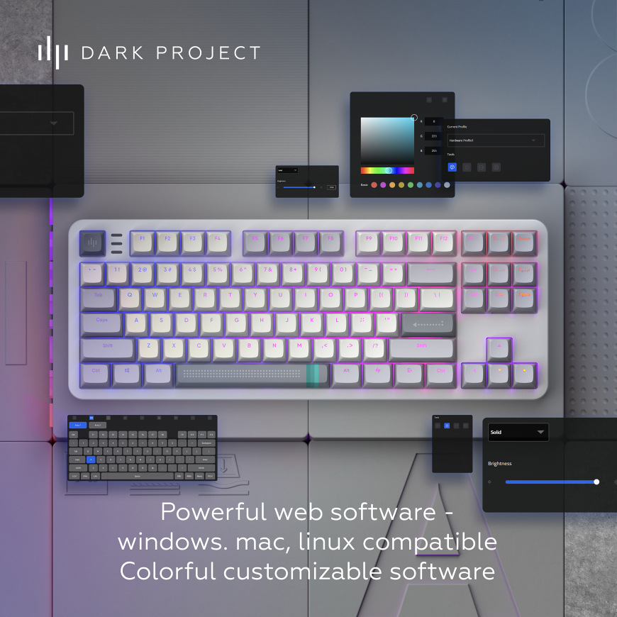 Klávesnica Dark Project ALU Daylight US sivá Klávesnica Dark Project ALU Daylight US sivá