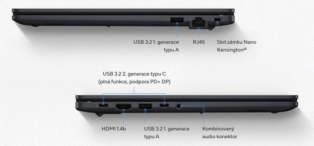 Notebook Asus ExpertBook B1 sivý Konektivita notebooku Asus ExpertBook B1
