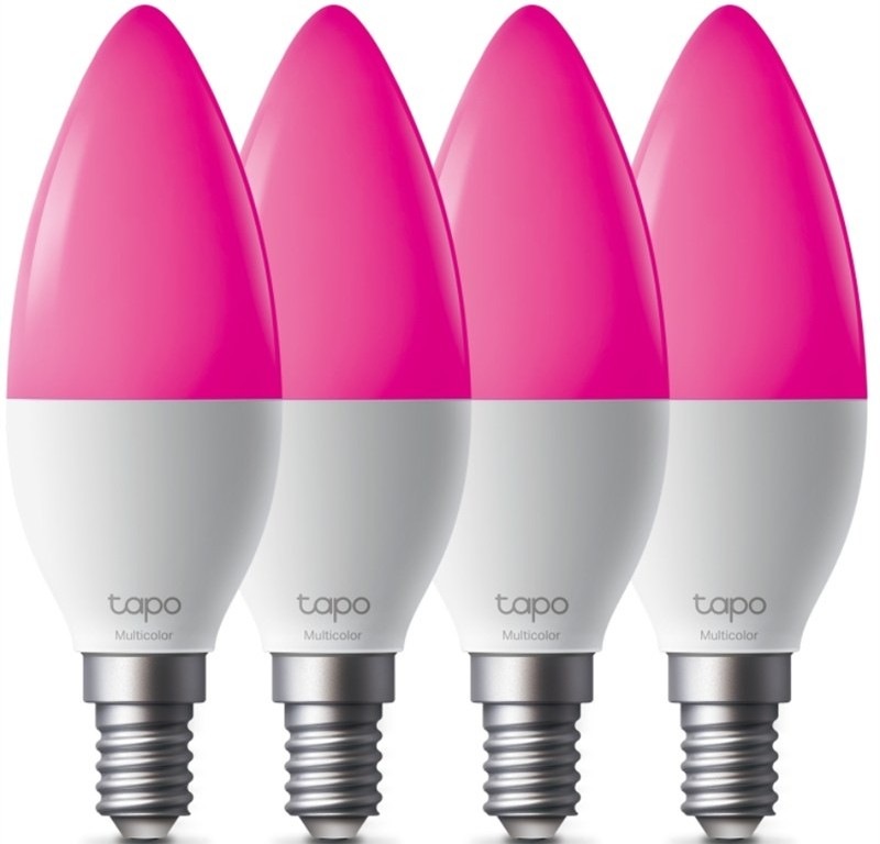 Múdra žiarovka TP-Link Tapo L430C Smart Wi-Fi, E14, 4,8 W, viacfarebná, 4 ks