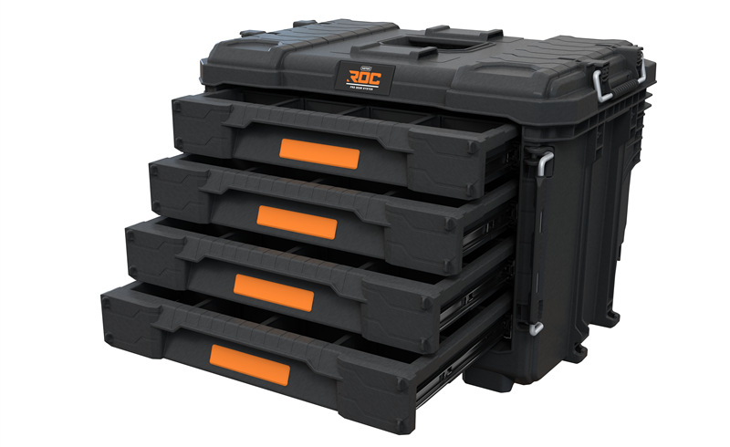 Box na náradie Keter ROC Pro Gear 262661 ponúka rad hlbokých XL zásuviek s predným zámkom