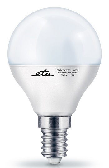 LED žiarovka ETA EKO LEDka mini globe 6W, E14, neutrálna biela žárovka neutrální bílá ETAP45W6NW01