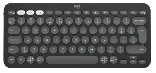 Klávesnica Logitech Pebble Keys 2 K380s, US INT'L grafitová farba