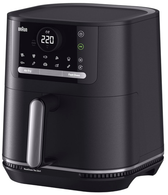 Teplovzdušná fritéza Braun HF5054IBK s technológiou RealOven, objem 6 l, matná čierna