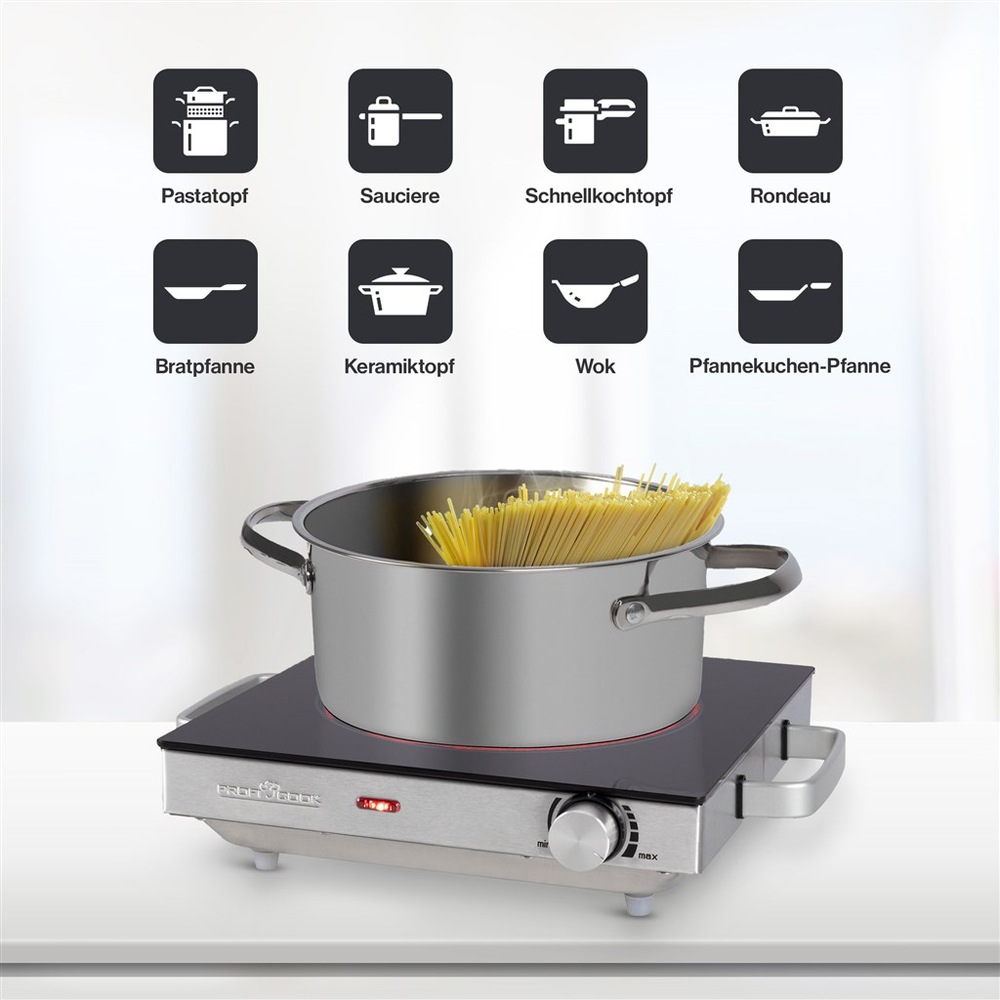 Varič sklokeramický Profi Cook EKP 1210, 20 cm nerez Varič sklokeramický Profi Cook EKP 1210, 20 cm nerez
