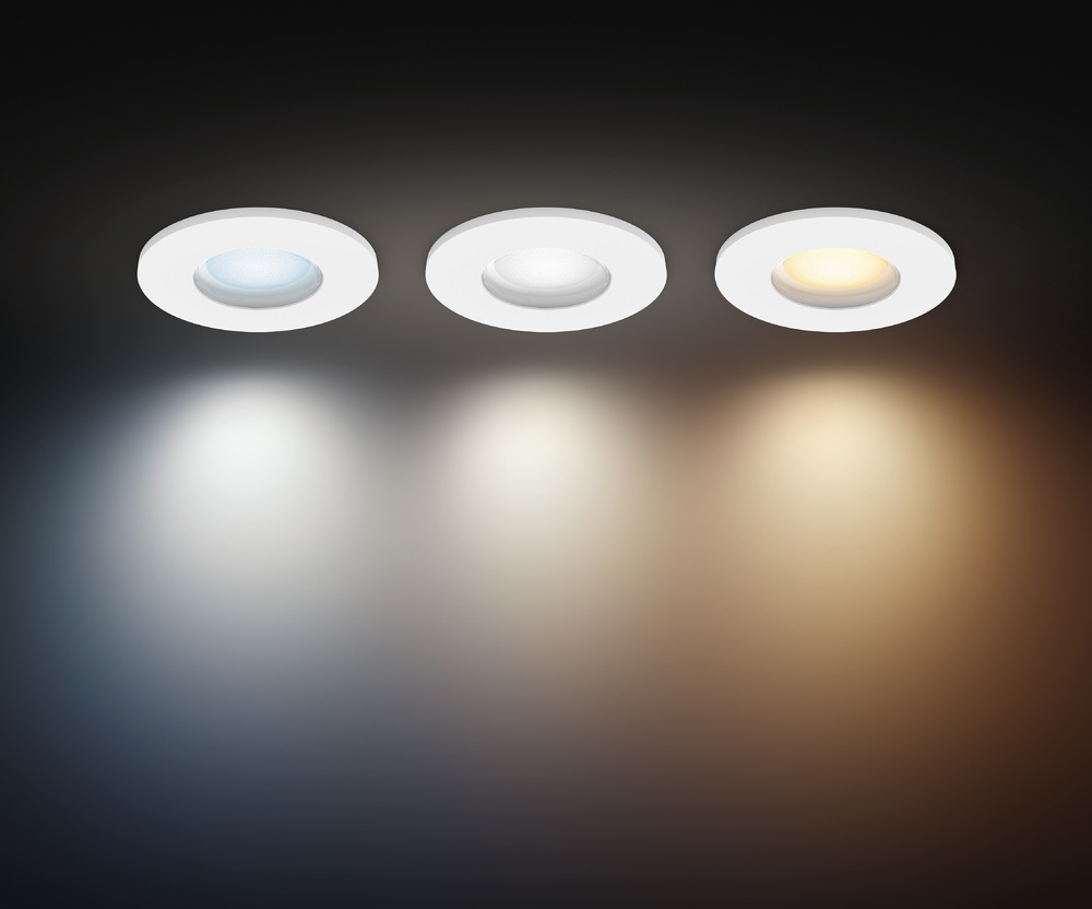 Vstavané svietidlo Philips Adore Hue, 3x 4,2W + 3x GU10, White Ambiance (3 ks) biele Nasvetlenie pomocou svietidiel Philips Adore Hue