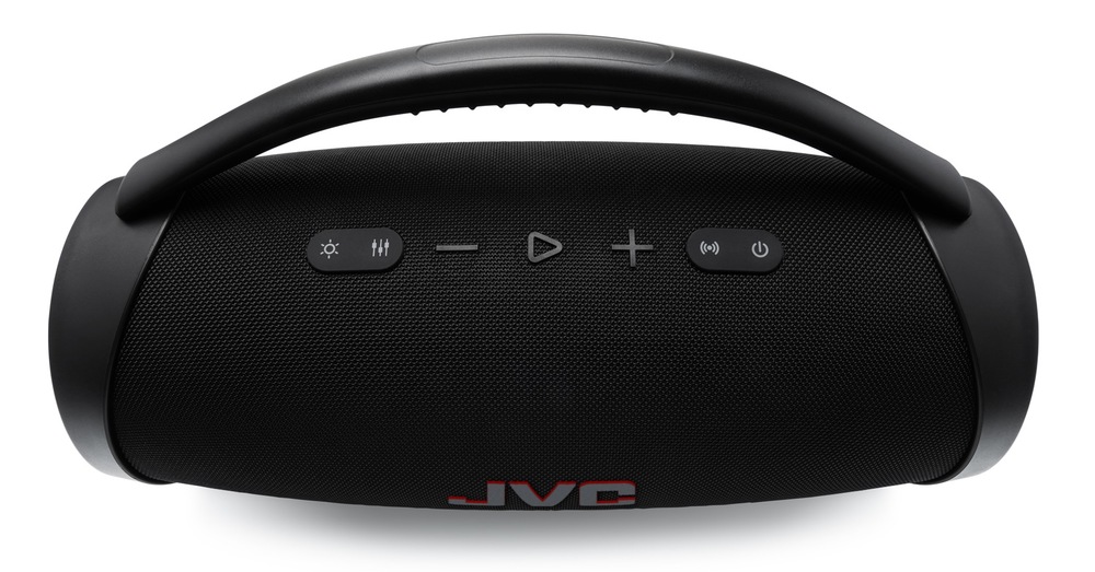 Detail horných ovládacích tlačidiel prenosného reproduktora JVC XS-E834B