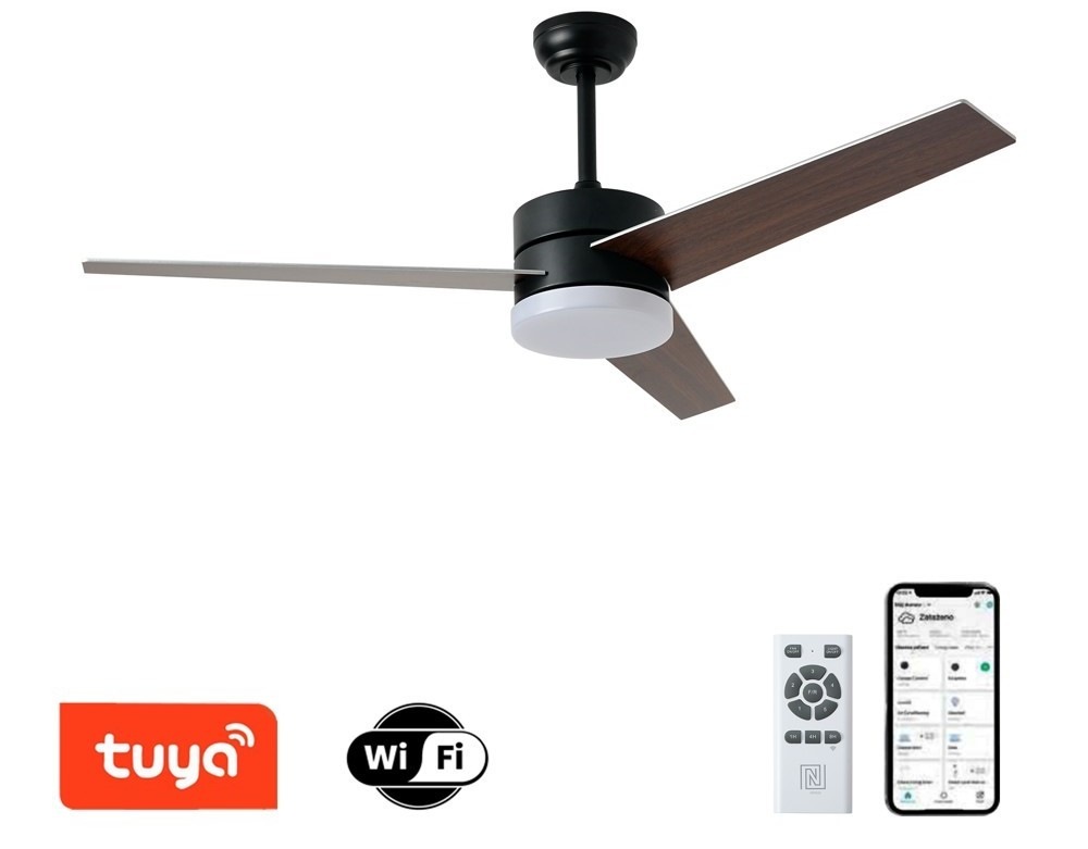 LED stropné svietidlo IMMAX NEO LITE VARIABLE SMART LED s ventilátorom, 24W, Wi-Fi, TUYA čierne/hnedé Stropné svietidlo IMMAX NEO LITE VARIABLE SMART LED s ventilátorom, 24W, Wi-Fi, TUYA - čierne / hnedé