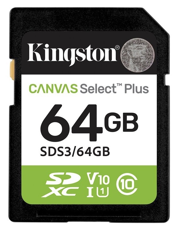 Pamäťová karta Kingston Canvas Select Plus SDXC 64GB UHS-I U1 (R100) čierna
