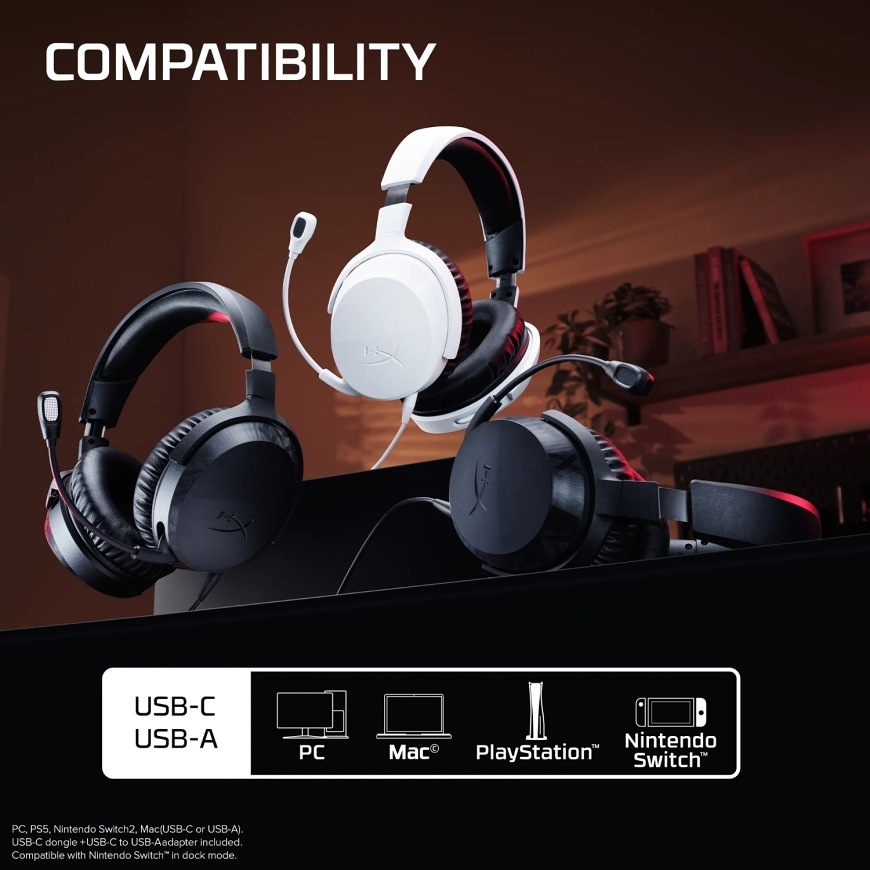 Headset HyperX Cloud Stinger 3 Wired čierny Káblový headset kompatibilný s PC, PS5, Nintendo Switch, Mac a mobilnými zariadeniami cez 3,5 mm konektor
