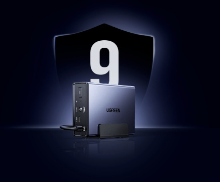 Záložný zdroj UGREEN 45615 NAS UPS 120W DC (záložné napájanie pro NAS) sivé Záložný zdroj UGREEN 45615 NAS UPS so znázornením 9 úrovní ochrany napájania a batérie