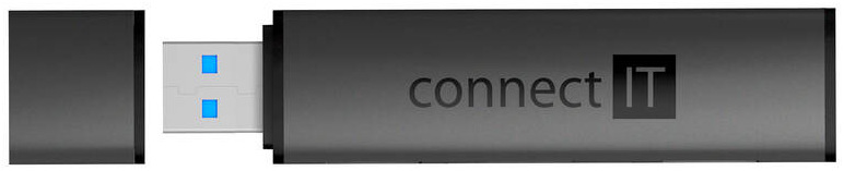 Čítačka pamäťových kariet Connect IT COMPACT 4v1 USB-A hub + čítačka kariet, USB-A/ 2x USB-A 3.0, 1x SD, 1x MicroSD antracitová farba USB Hub Connect IT COMPACT 4v1 USB-A hub + čítačka kariet, USB-A/ 2x USB-A 3.0, 1x SD, 1x MicroSD - antracitová