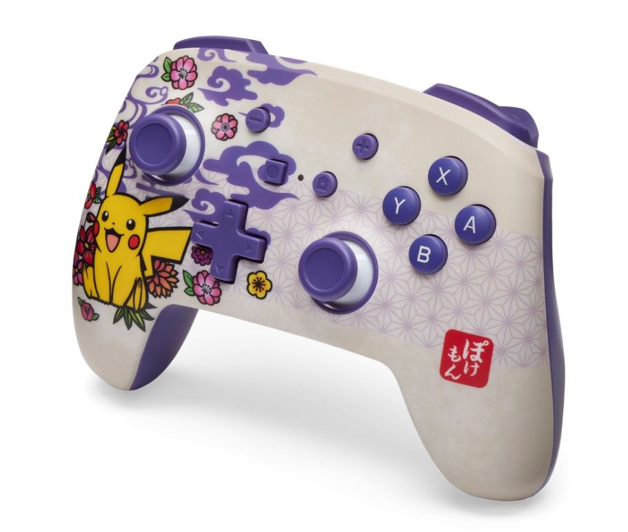 Gamepad PowerA Enhanced Wireless Controller na Nintendo Switch - Pokémon Pikachu Blossom biely/fialový PowerA Enhanced Wireless pre Nintendo Switch - Pokémon Pikachu Blossom (NSGP0324-01)