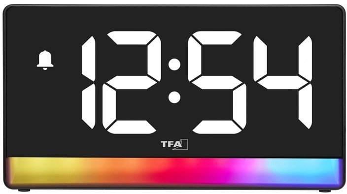 Budík TFA 60.2051.01 s farebným relaxačným osvetlením