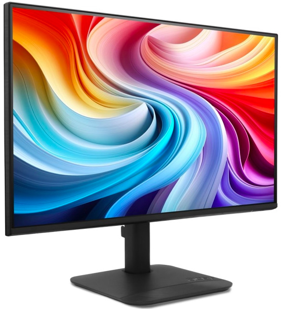 Monitor Acer KA242Y P6 čierny Monitor Acer KA242Y P6 23,8" v pravom prednom pohľade s tenkými rámčekmi ZeroFrame Pro