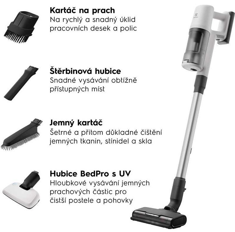Tyčový vysávač Electrolux 600 Hygienic EP61HB21UV biely „“