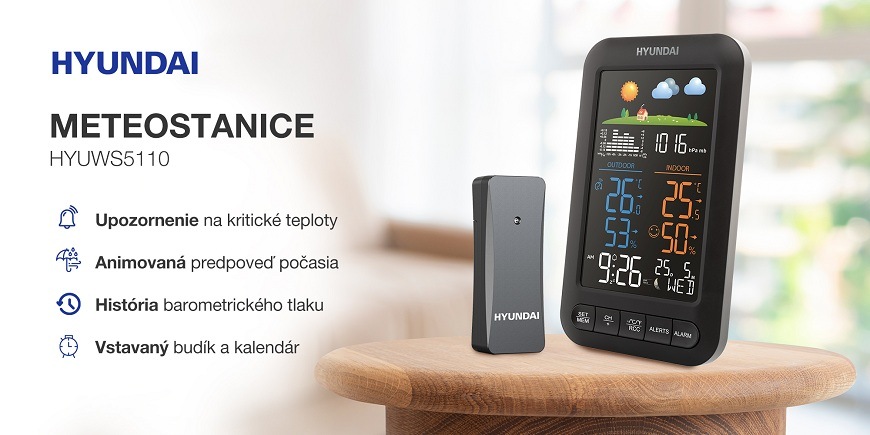 Meteorologická stanica Hyundai WS 5110 čierna