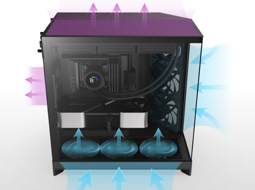 Case NZXT H9 Flow čierna Airflow Case NZXT H9 Flow