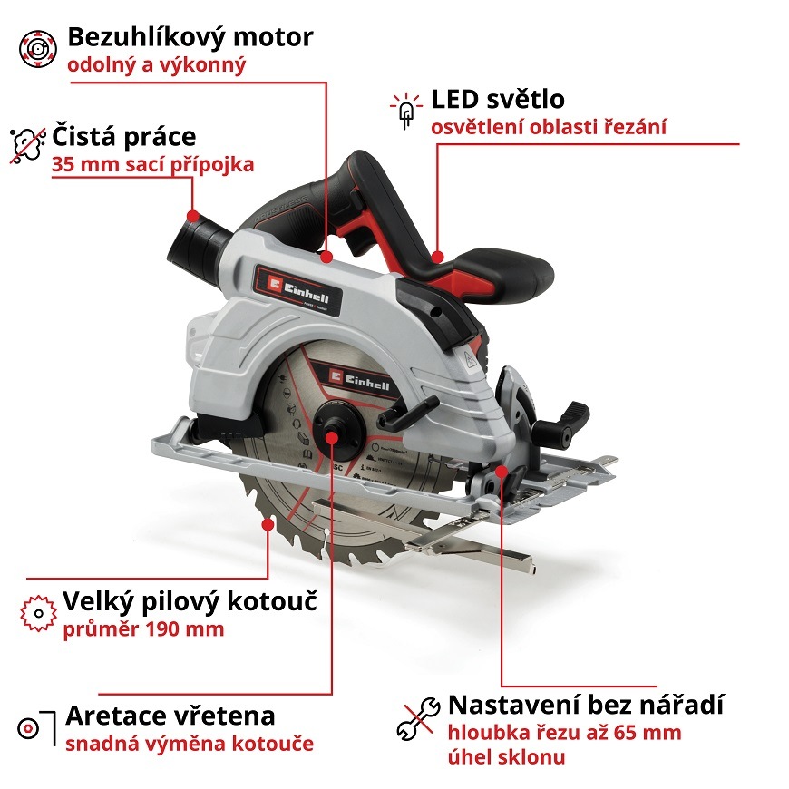 Okružná píla Einhell Professional TE-CS 18/190 Li BL (bez batérie) 4331210 Okružná píla Einhell Professional TE-CS 18/190 Li BL (bez batérie) 4331210